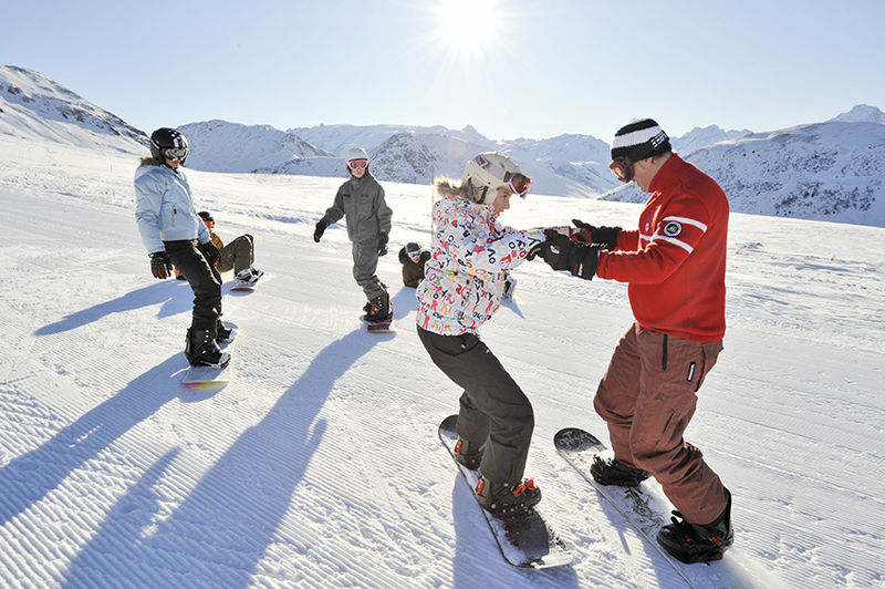 Aula de snowboard no Valle nevado