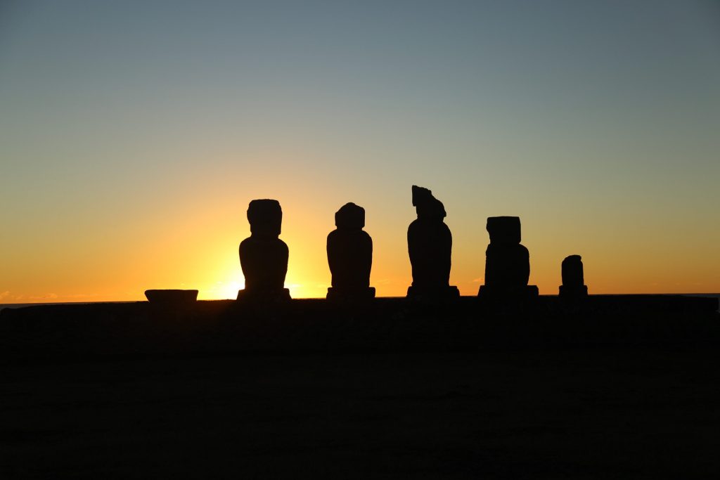 Pôr do sol na Ilha de Páscua