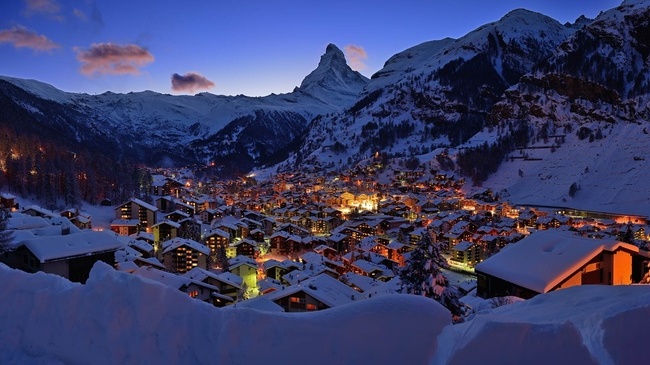 Zermatt, suíça, no inverno