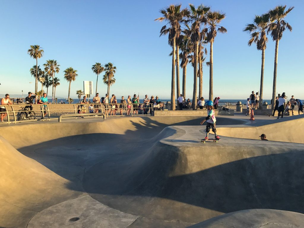 Venice e a famosa pista de skate, na california