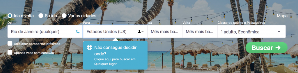 skyscanner para encontrar passagens baratas