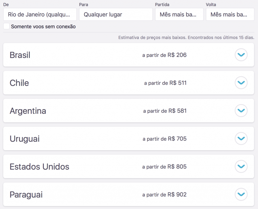 skyscanner e a busca por qualquer destino