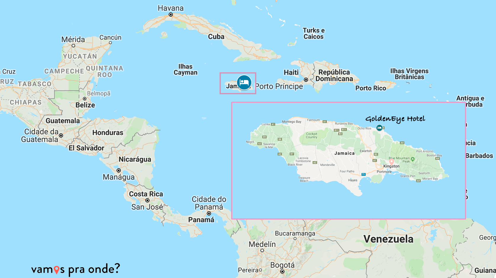 Jamaica no mapa