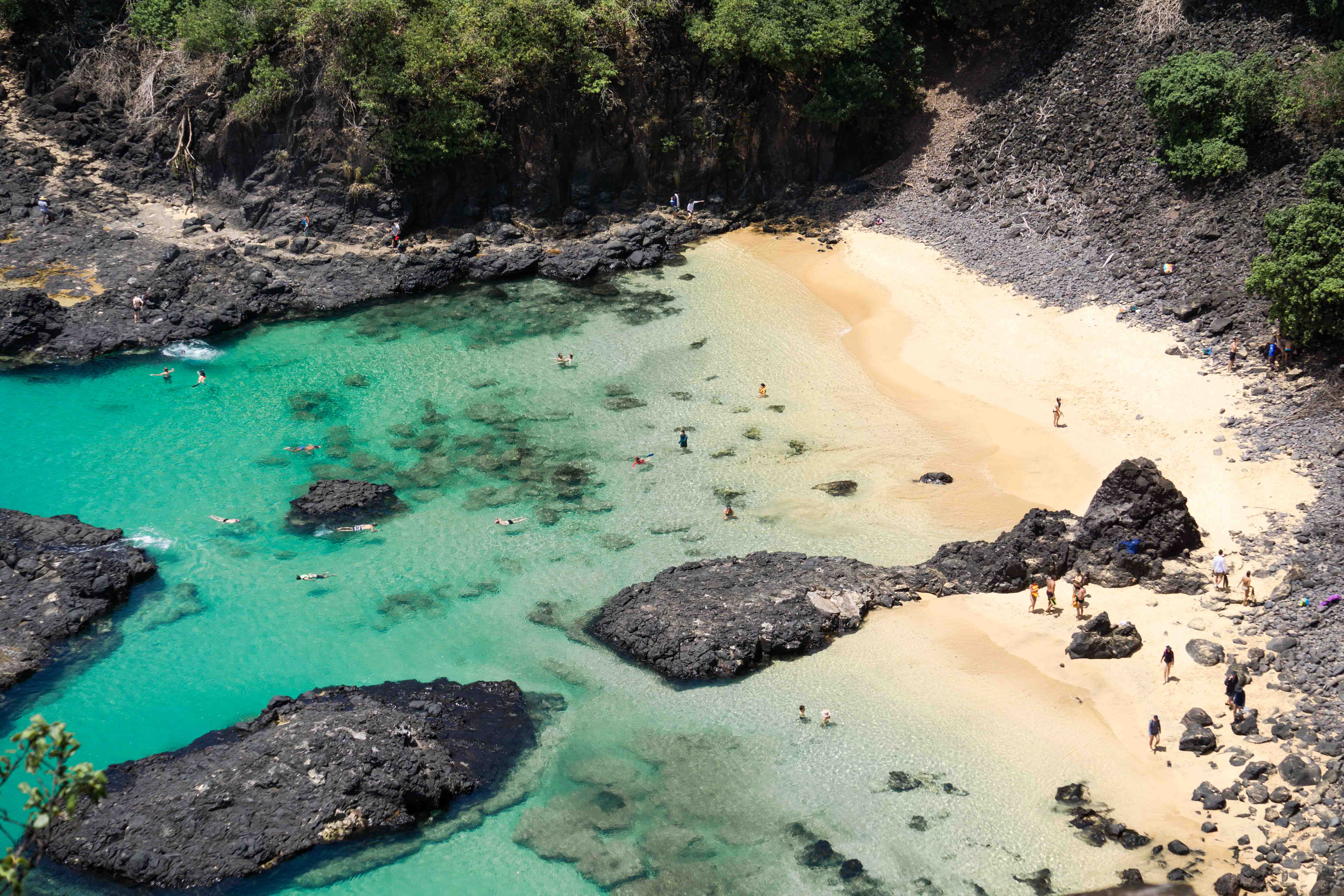 Melhores Praias Do Brasil.vista de cima da praia baia do sancho em Noronha