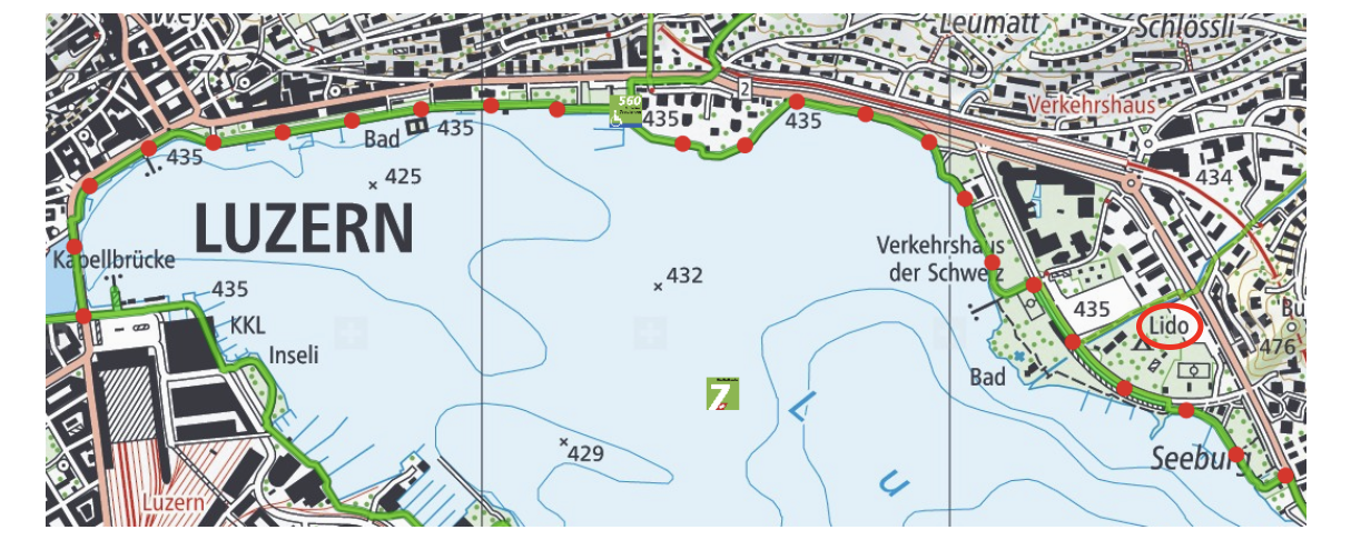 mapa do entorno do lago lucerna