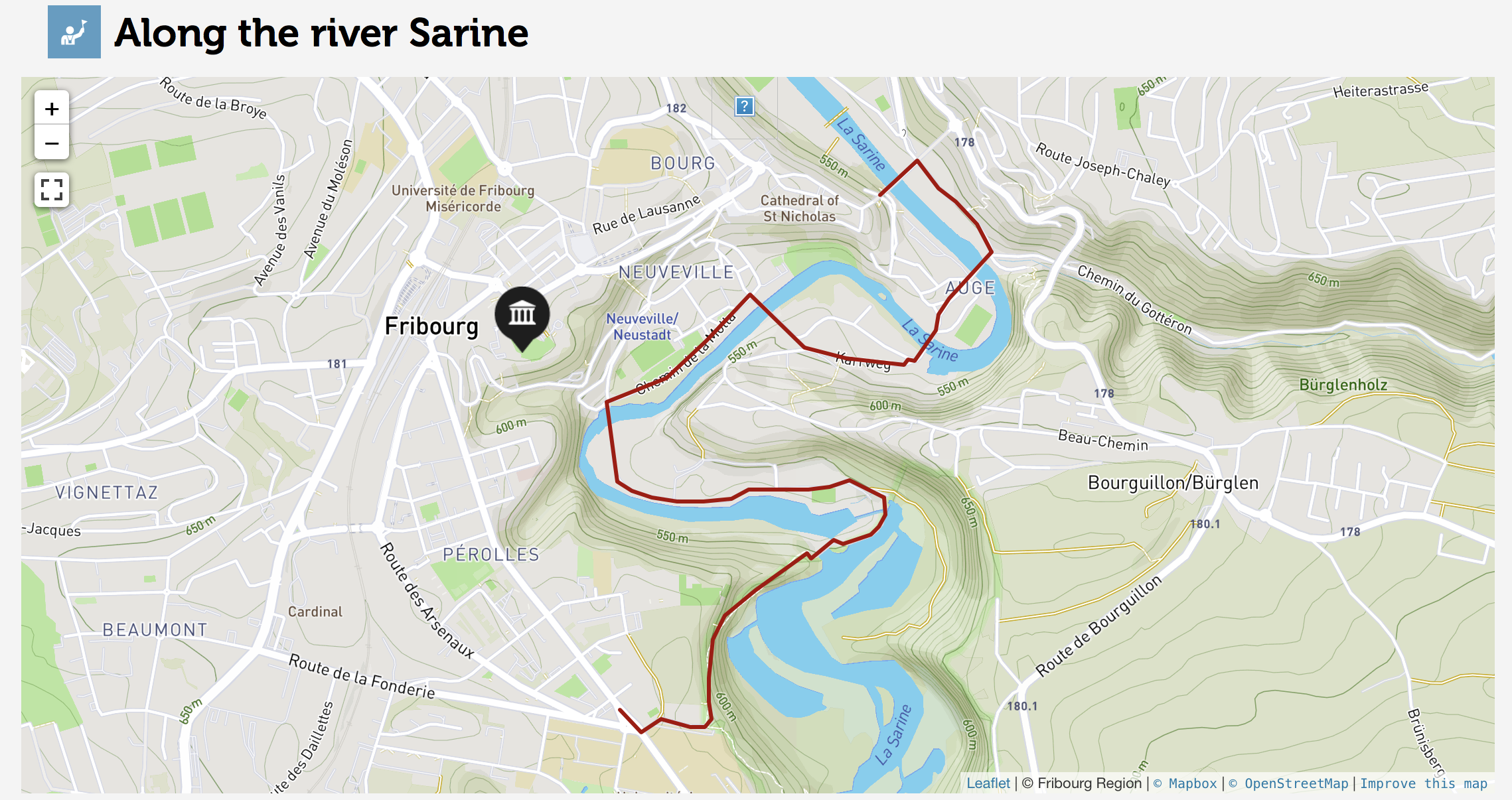 ROTA PARA CAMINHADA AO LONGO DO RIO SERINE EM FRIBOURG