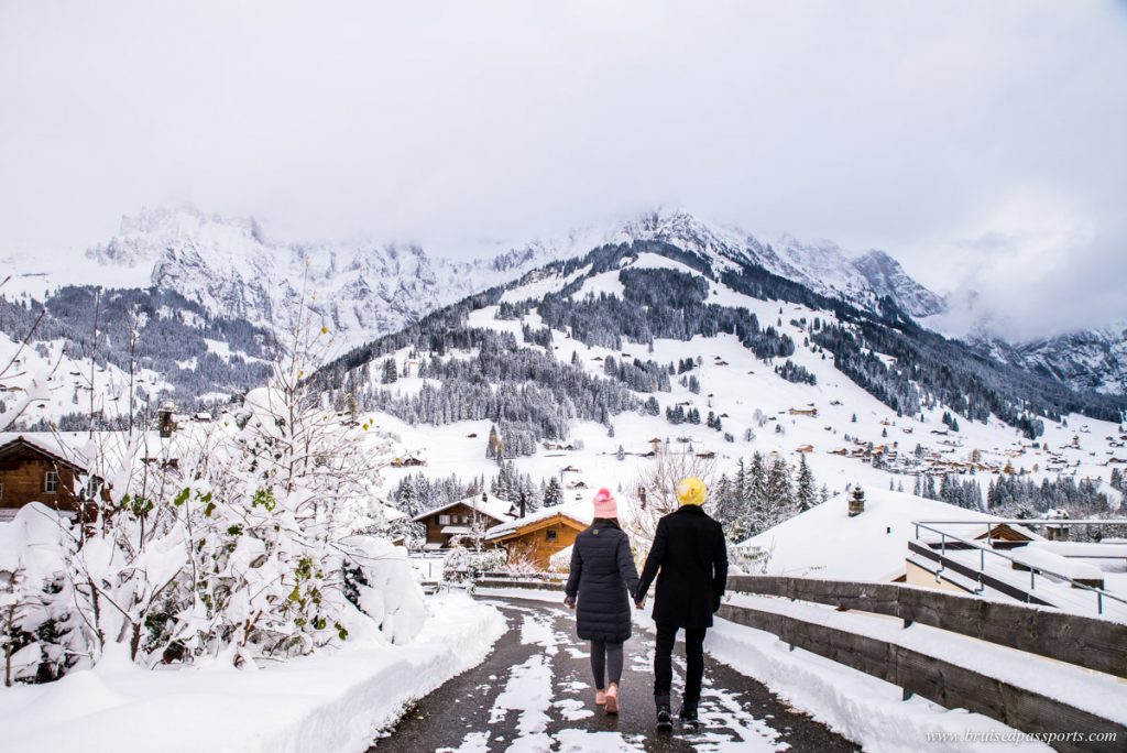 vila de adelboden no inverno