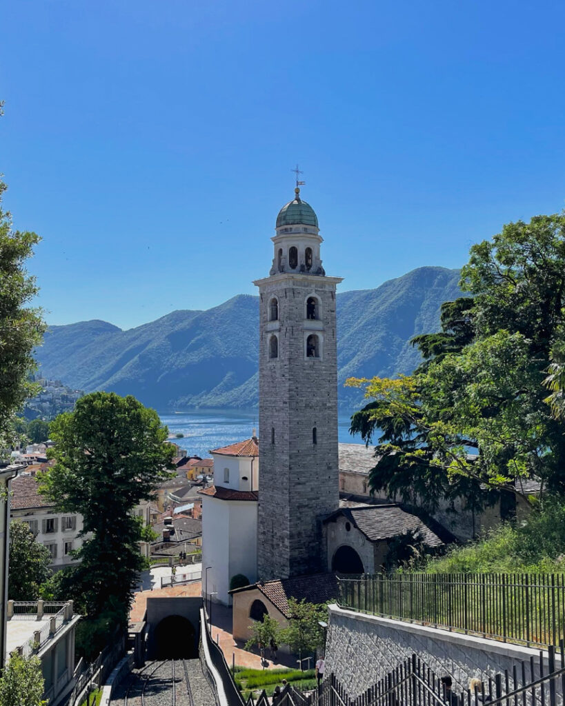 dia lindo em Lugano, durante o verão na Suíça