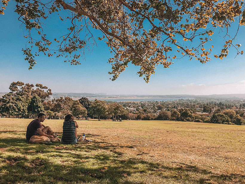 lindo parque em La Jolla, em San Diego no sul da Califórnia