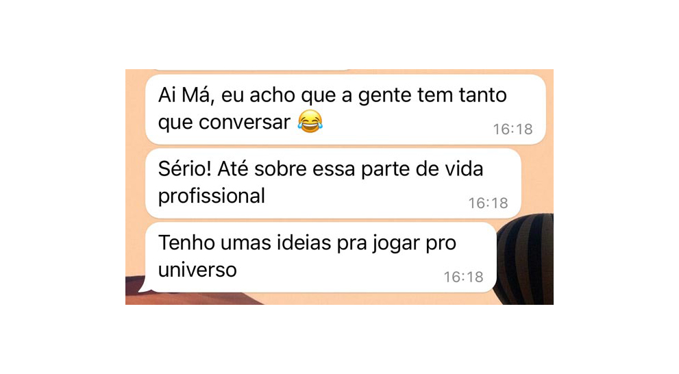 conversa sobre vida profissional e universo